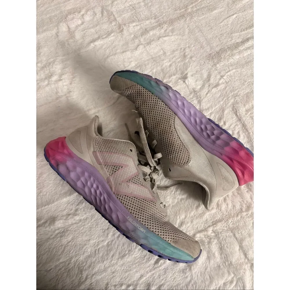 New Balance Fresh Foam 3.5Y Girls Sneakers Pink Purple Ombre